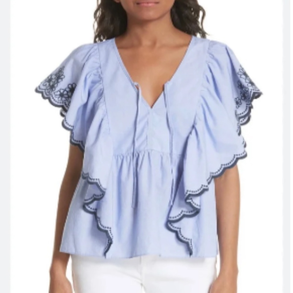 KATE SPADE Daisy Embroidered Top